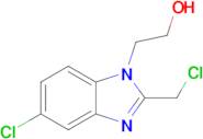 2-[5-chloro-2-(chloromethyl)-1h-1,3-benzodiazol-1-yl]ethan-1-ol