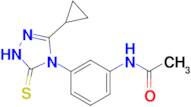 N-[3-(3-cyclopropyl-5-sulfanylidene-4,5-dihydro-1H-1,2,4-triazol-4-yl)phenyl]acetamide