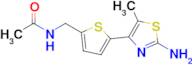 n-{[5-(2-amino-5-methyl-1,3-thiazol-4-yl)thiophen-2-yl]methyl}acetamide