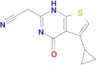 2-{5-cyclopropyl-4-oxo-1H,4H-thieno[2,3-d]pyrimidin-2-yl}acetonitrile