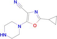 2-Cyclopropyl-5-(piperazin-1-yl)-1,3-oxazole-4-carbonitrile