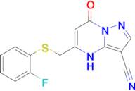 5-{[(2-fluorophenyl)sulfanyl]methyl}-7-oxo-4H,7H-pyrazolo[1,5-a]pyrimidine-3-carbonitrile