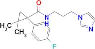 N-(3-(1H-imidazol-1-yl)propyl)-1-(4-fluorophenyl)-2,2-dimethylcyclopropane-1-carboxamide