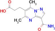 3-{3-carbamoyl-5,7-dimethylpyrazolo[1,5-a]pyrimidin-6-yl}propanoic acid