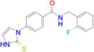 N-[(2-fluorophenyl)methyl]-4-(2-sulfanylidene-2,3-dihydro-1H-imidazol-1-yl)benzamide