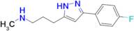 {3-[3-(4-fluorophenyl)-1h-pyrazol-5-yl]propyl}(methyl)amine