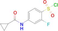 4-Cyclopropaneamido-2-fluorobenzene-1-sulfonyl chloride