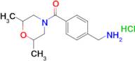 [4-(2,6-dimethylmorpholine-4-carbonyl)phenyl]methanamine hydrochloride