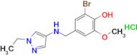 2-Bromo-4-{[(1-ethyl-1h-pyrazol-4-yl)amino]methyl}-6-methoxyphenol hydrochloride