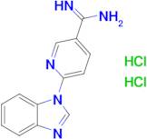 3-Pyridinecarboximidamide, 6-(1H-benzimidazol-1-yl)-, hydrochloride (1:2)