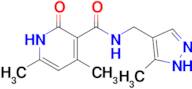 4,6-dimethyl-N-[(5-methyl-1H-pyrazol-4-yl)methyl]-2-oxo-1,2-dihydropyridine-3-carboxamide