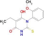 5-ethyl-6-hydroxy-1-(2-methoxyphenyl)-2-sulfanylidene-1,2,3,4-tetrahydropyrimidin-4-one