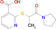 2-{[1-oxo-1-(pyrrolidin-1-yl)propan-2-yl]sulfanyl}pyridine-3-carboxylic acid
