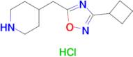 3-Cyclobutyl-5-(piperidin-4-ylmethyl)-1,2,4-oxadiazole hydrochloride