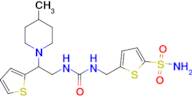 1-[2-(4-methylpiperidin-1-yl)-2-(thiophen-2-yl)ethyl]-3-[(5-sulfamoylthiophen-2-yl)methyl]urea