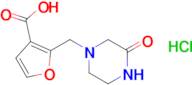 2-[(3-oxopiperazin-1-yl)methyl]furan-3-carboxylic acid hydrochloride