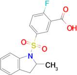 2-Fluoro-5-[(2-methyl-2,3-dihydro-1h-indol-1-yl)sulfonyl]benzoic acid