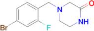 4-[(4-bromo-2-fluorophenyl)methyl]piperazin-2-one