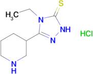 4-ethyl-3-(piperidin-3-yl)-4,5-dihydro-1H-1,2,4-triazole-5-thione hydrochloride