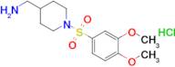 [1-(3,4-dimethoxybenzenesulfonyl)piperidin-4-yl]methanamine hydrochloride