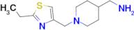 {1-[(2-ethyl-1,3-thiazol-4-yl)methyl]piperidin-4-yl}methanamine