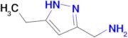 1-(5-ethyl-1H-pyrazol-3-yl)methanamine