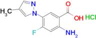 2-Amino-4-fluoro-5-(4-methyl-1h-pyrazol-1-yl)benzoic acid hydrochloride