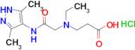 3-({[(3,5-dimethyl-1h-pyrazol-4-yl)carbamoyl]methyl}(ethyl)amino)propanoic acid hydrochloride