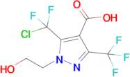 5-(Chlorodifluoromethyl)-1-(2-hydroxyethyl)-3-(trifluoromethyl)-1h-pyrazole-4-carboxylic acid