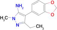 4-(2H-1,3-benzodioxol-5-yl)-3-ethyl-1-methyl-1H-pyrazol-5-amine