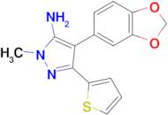 4-(2H-1,3-benzodioxol-5-yl)-1-methyl-3-(thiophen-2-yl)-1H-pyrazol-5-amine