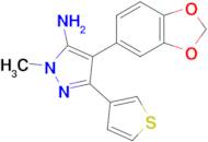 4-(2H-1,3-benzodioxol-5-yl)-1-methyl-3-(thiophen-3-yl)-1H-pyrazol-5-amine