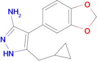 4-(2H-1,3-benzodioxol-5-yl)-5-(cyclopropylmethyl)-1H-pyrazol-3-amine