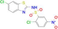 2-Chloro-N-(6-chloro-1,3-benzothiazol-2-yl)-5-nitrobenzene-1-sulfonamide