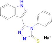 sodium 3-(1H-indol-3-yl)-4-phenyl-5-sulfanylidene-4,5-dihydro-1H-1,2,4-triazol-1-ide