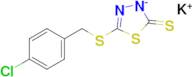 potassium 5-{[(4-chlorophenyl)methyl]sulfanyl}-2-sulfanylidene-2,3-dihydro-1,3,4-thiadiazol-3-ide