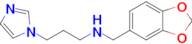 n-(Benzo[d][1,3]dioxol-5-ylmethyl)-3-(1h-imidazol-1-yl)propan-1-amine
