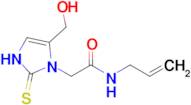 2-[5-(hydroxymethyl)-2-sulfanylidene-2,3-dihydro-1H-imidazol-1-yl]-N-(prop-2-en-1-yl)acetamide