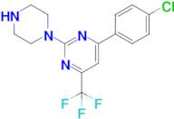 4-(4-Chlorophenyl)-2-(piperazin-1-yl)-6-(trifluoromethyl)pyrimidine