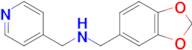 1-(Benzo[d][1,3]dioxol-5-yl)-N-(pyridin-4-ylmethyl)methanamine