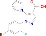 1-(4-Bromo-2-fluorophenyl)-5-(1h-pyrrol-1-yl)-1h-pyrazole-4-carboxylic acid