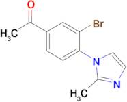 1-(3-Bromo-4-(2-methyl-1h-imidazol-1-yl)phenyl)ethan-1-one