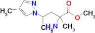 Methyl 2-amino-2-methyl-4-(4-methyl-1h-pyrazol-1-yl)pentanoate