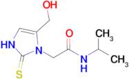 2-[5-(hydroxymethyl)-2-sulfanylidene-2,3-dihydro-1H-imidazol-1-yl]-N-(propan-2-yl)acetamide