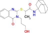 n-(Adamantan-1-yl)-2-((3-(3-hydroxypropyl)-4-oxo-3,4-dihydroquinazolin-2-yl)thio)propanamide