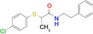 2-((4-Chlorophenyl)thio)-N-phenethylpropanamide