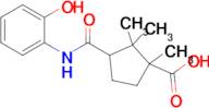 3-((2-Hydroxyphenyl)carbamoyl)-1,2,2-trimethylcyclopentane-1-carboxylic acid