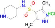 3,5-Dimethyl-N-(piperidin-4-yl)-1h-pyrazole-4-sulfonamide hydrochloride