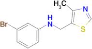 3-Bromo-N-((4-methylthiazol-5-yl)methyl)aniline