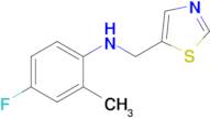 4-Fluoro-2-methyl-N-(thiazol-5-ylmethyl)aniline